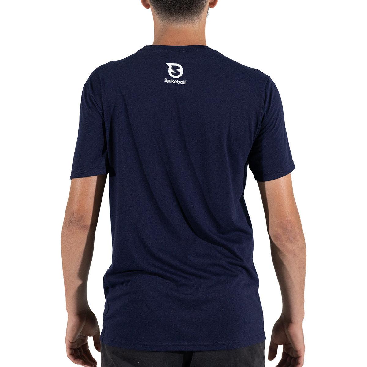 spikeball-t-shirt-bar-logo-marineblau-tri-blend image 3