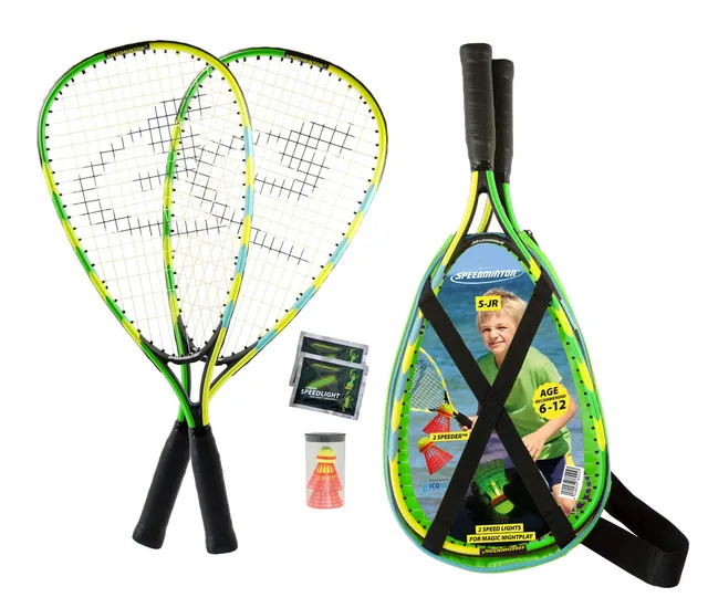 speedminton-junior-set-crossminton-kinder-set-2-schl-ger-2-fun-speeder-mit-tasch image 1