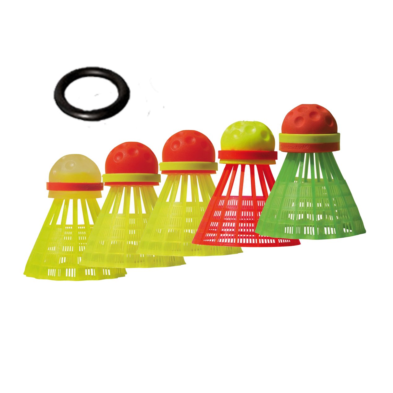 speedminton-mix-speeder-5er-pack-crossminton-b-lle-mit-windring image 5
