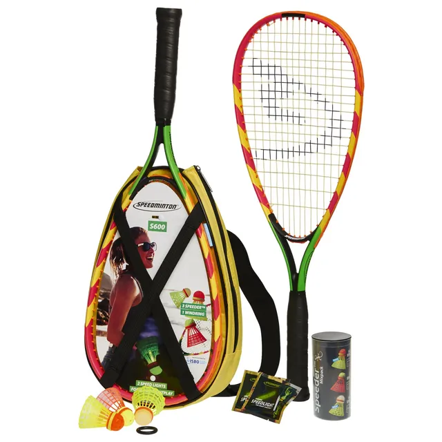 speedminton-s600-set-crossminton-starter-set-gr-n-gelb-pink image 1