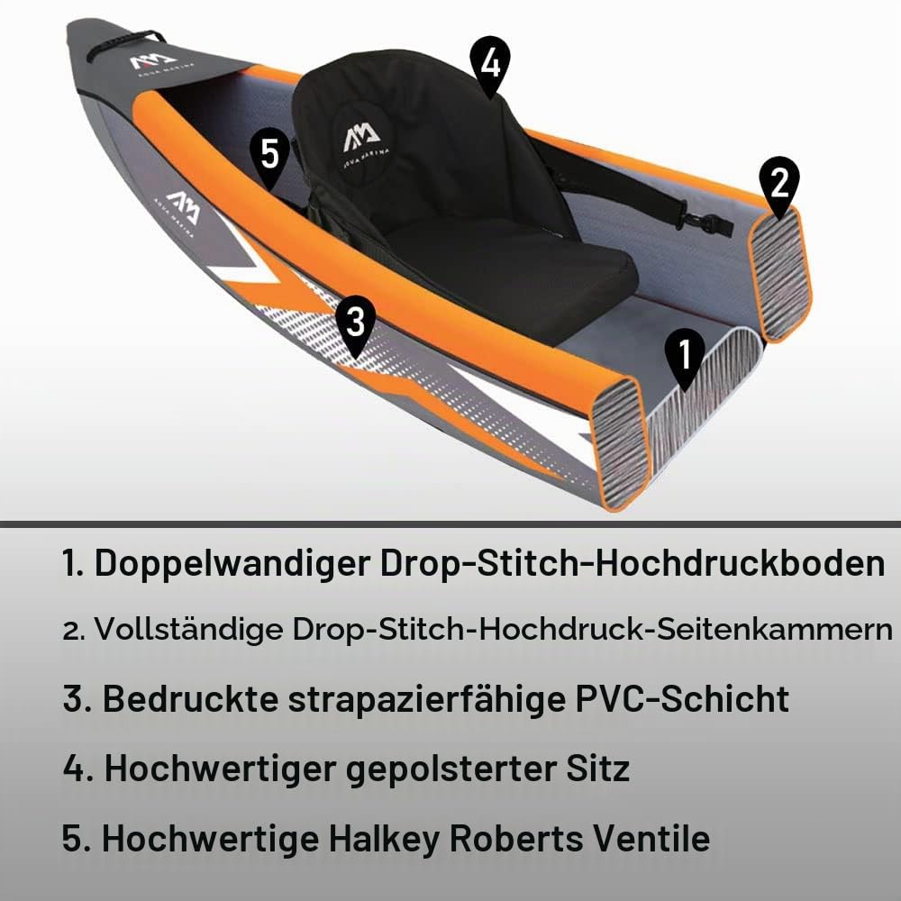 aqua-marina-tomahawk-air-375-kajak-1er-aufblasbar-schwarz-orange image 5