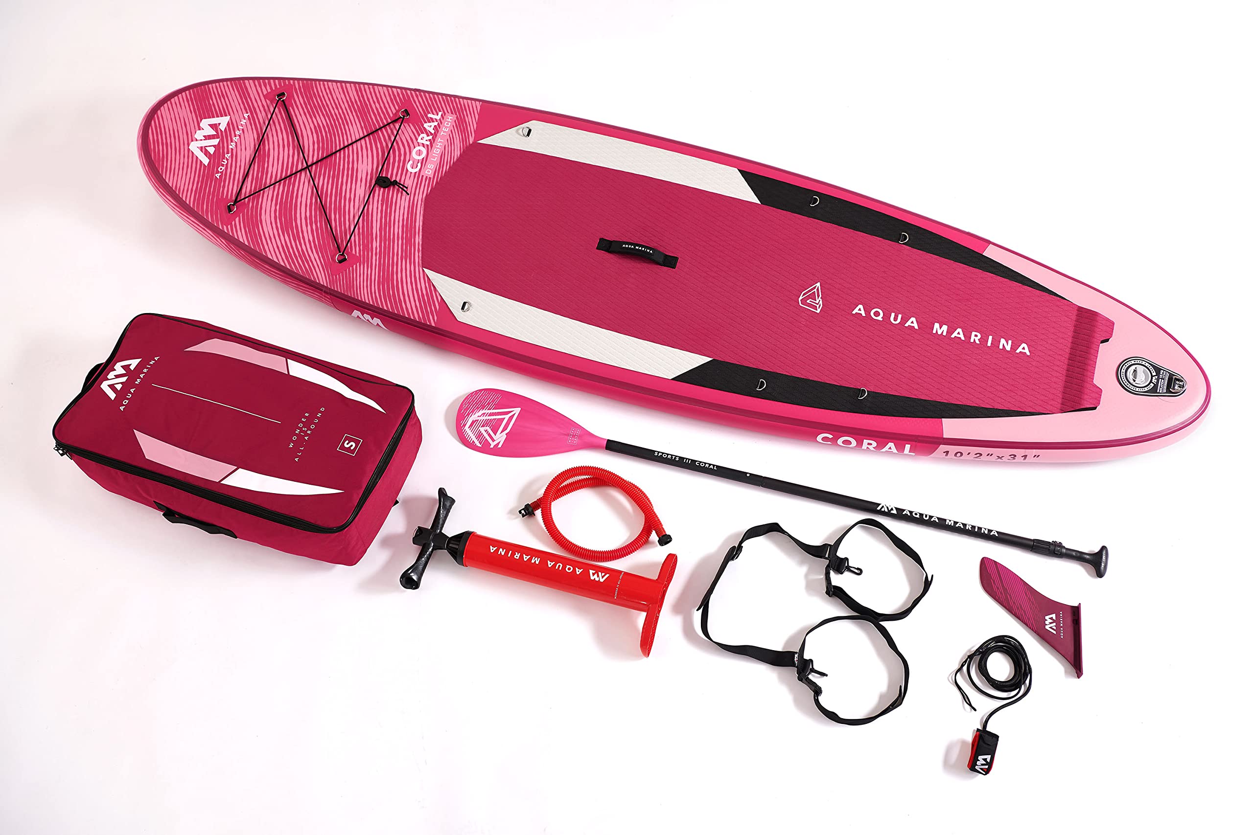 aqua-marina-coral-10-2-sup-board-aufblasbar-im-set-pink image 5