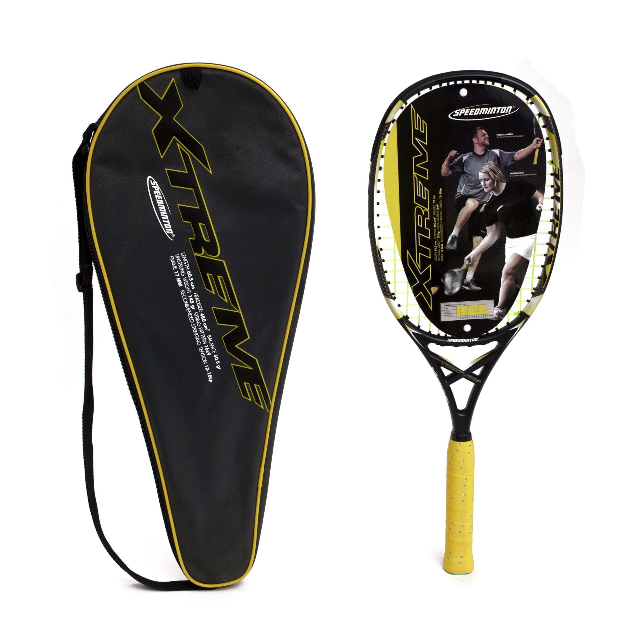 speedminton-xtreme-profi-schl-ger-charcoal-gelb-60-5-cm image 1