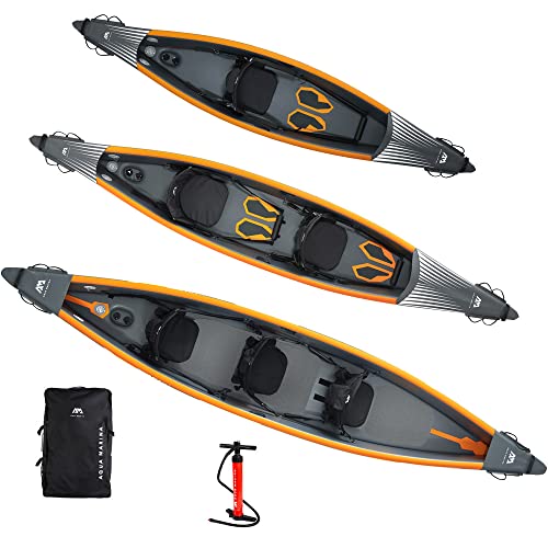 aqua-marina-tomahawk-air-375-kajak-1er-aufblasbar-schwarz-orange image 8