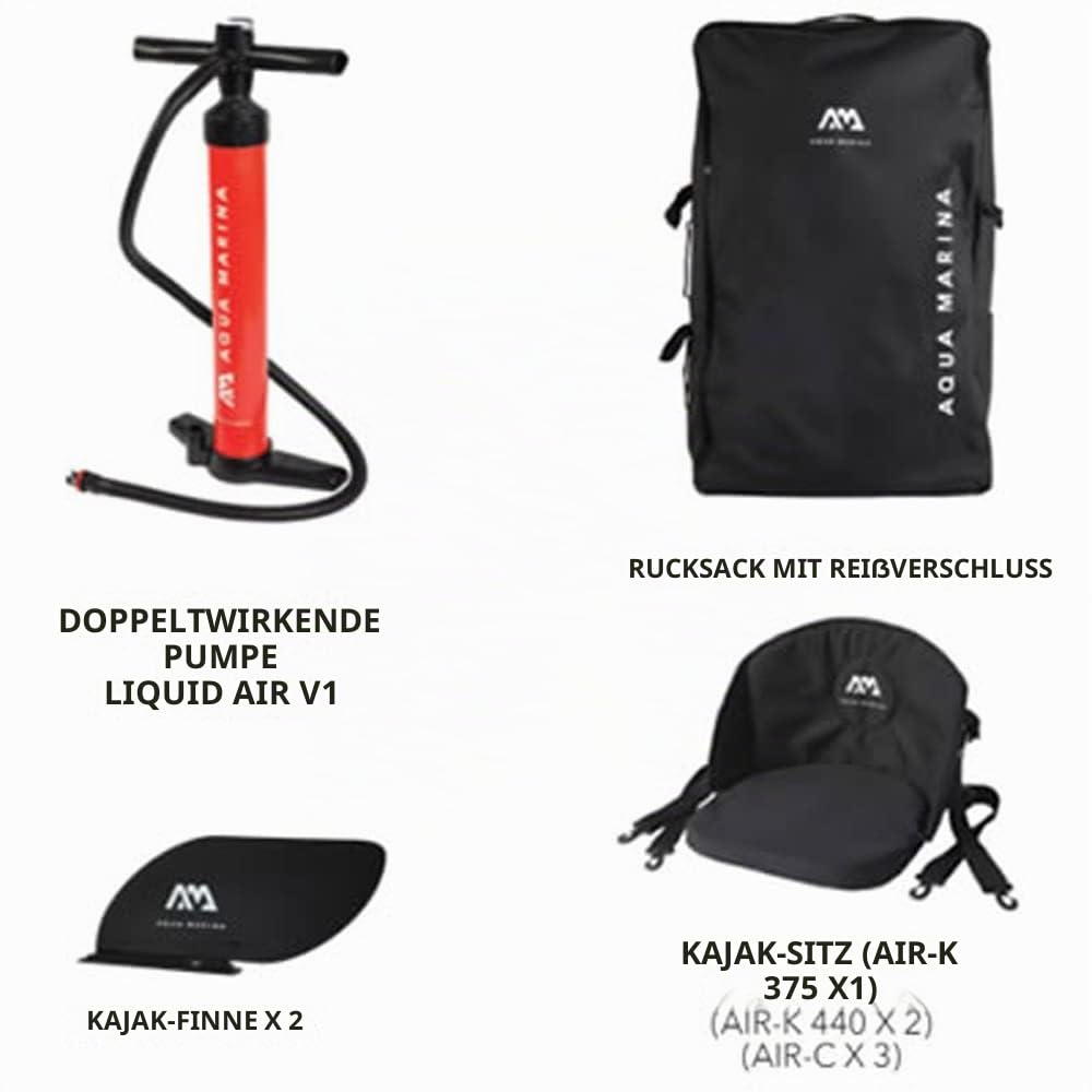 aqua-marina-tomahawk-air-375-kajak-1er-aufblasbar-schwarz-orange image 7